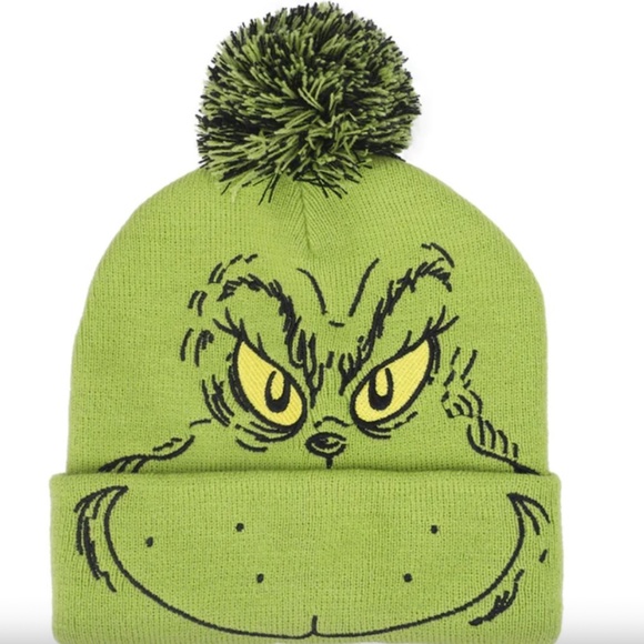 The Grinch Youth Pom Pom Beanie and Mittens Set - Picture 2 of 3